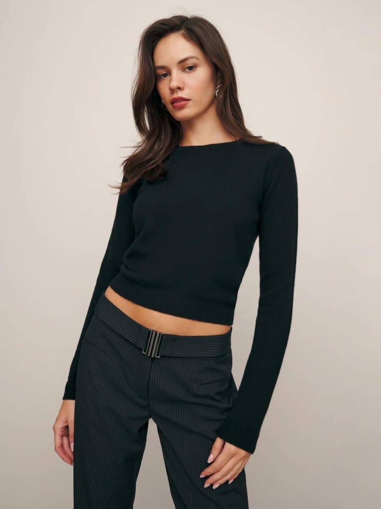 refomation camille rowe
black long sleeve shirt
cashmere shirt