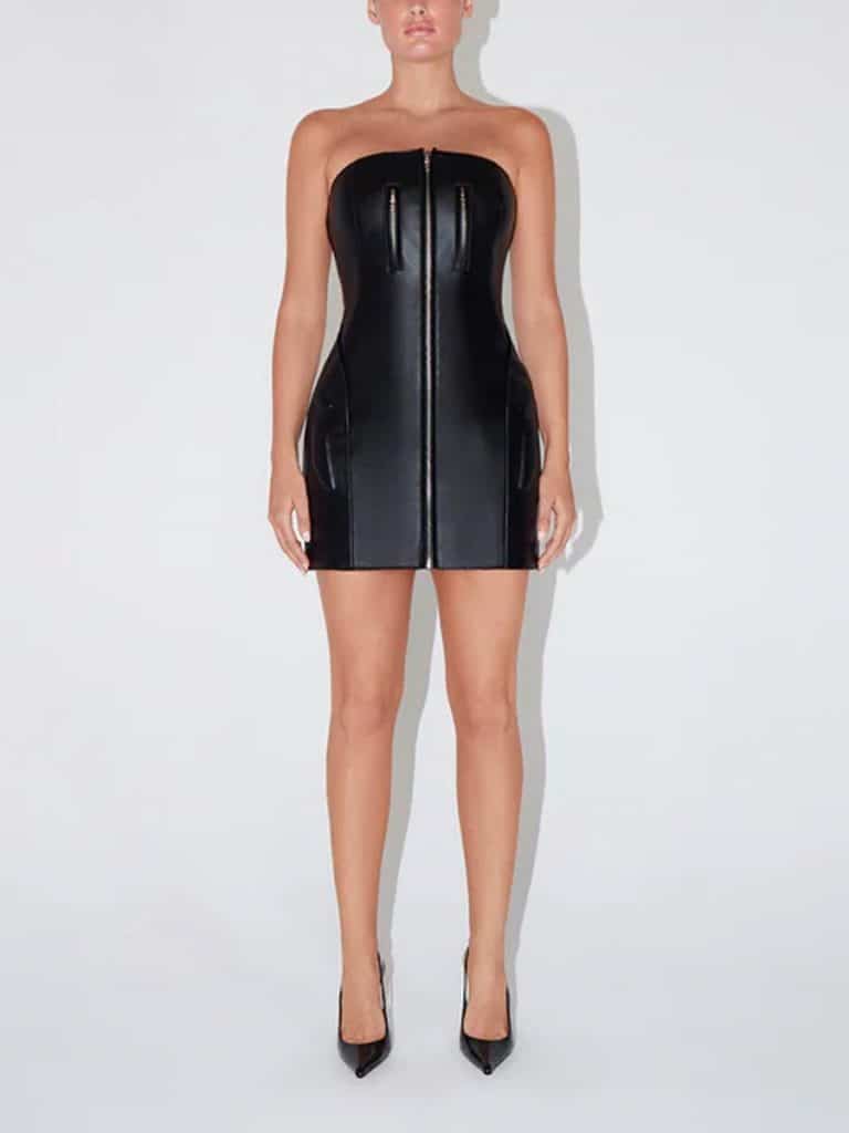 khy leather mini dress kylie jenner