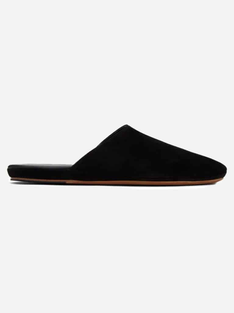 black flat mules